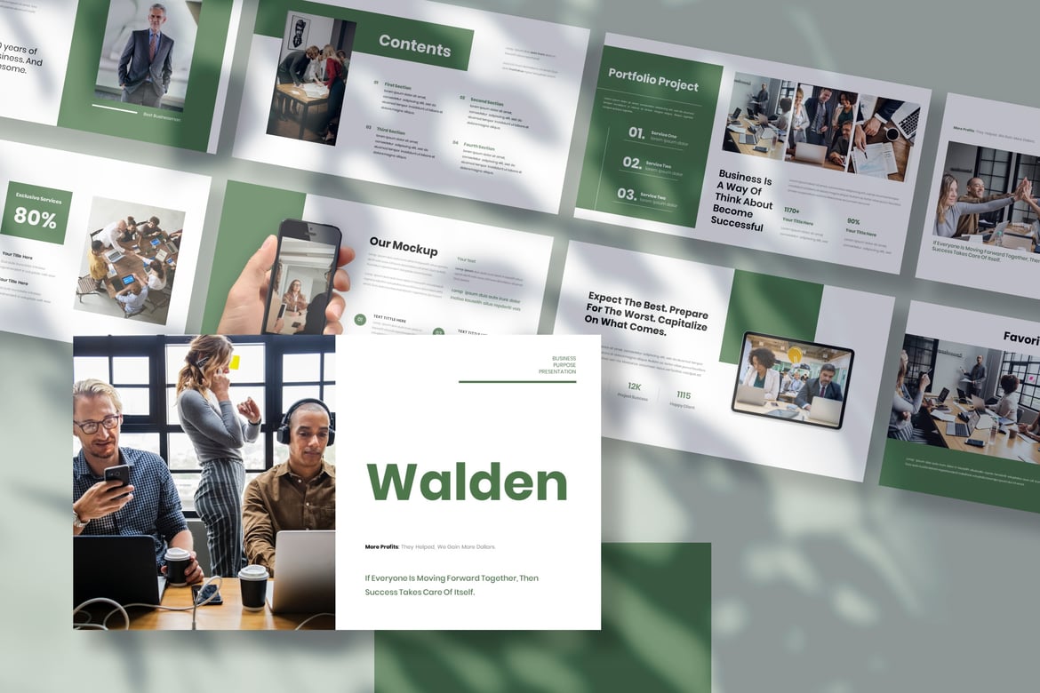 Template Presentasi Bisnis Walden yang Menarik dan Profesional