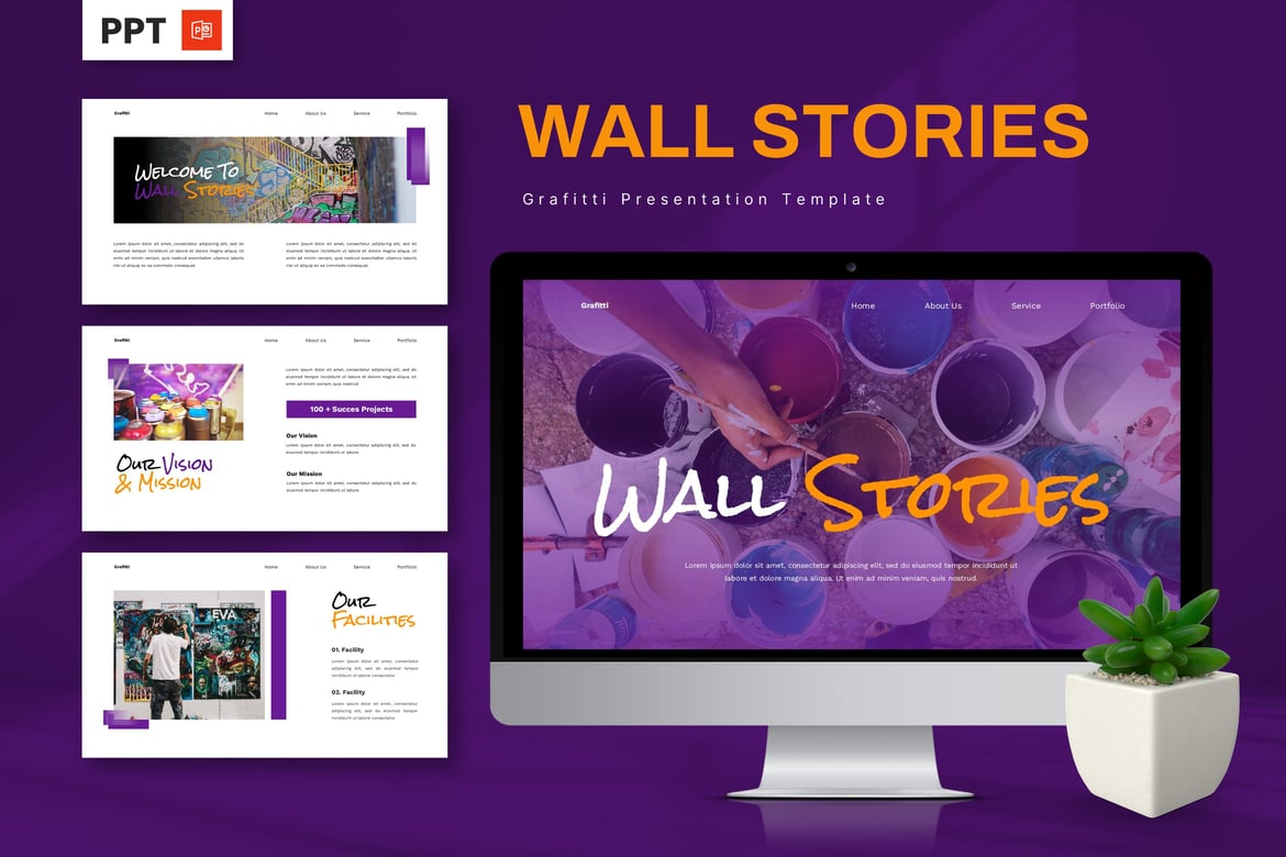 Template Presentasi Graffiti - Wall Stories yang Kreatif dan Menarik