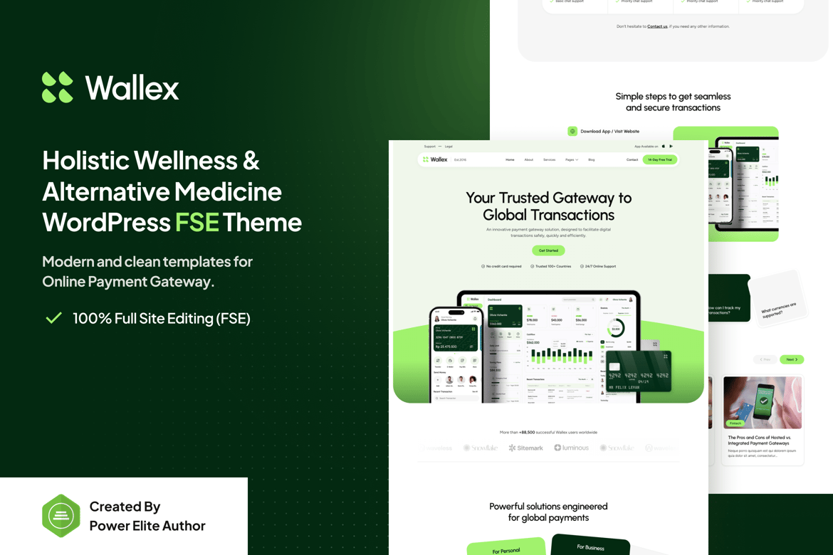 Wallex – Tema WordPress untuk Gateway Pembayaran Online yang Modern dan Efisien