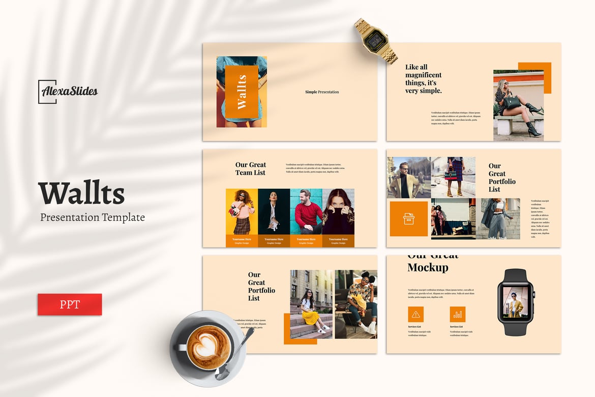 Template Presentasi PowerPoint Wallts yang Menarik dan Fleksibel