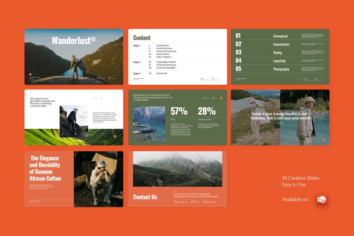 Template Powerpoint Fashion Aesthetic Wanderlust yang Menawan