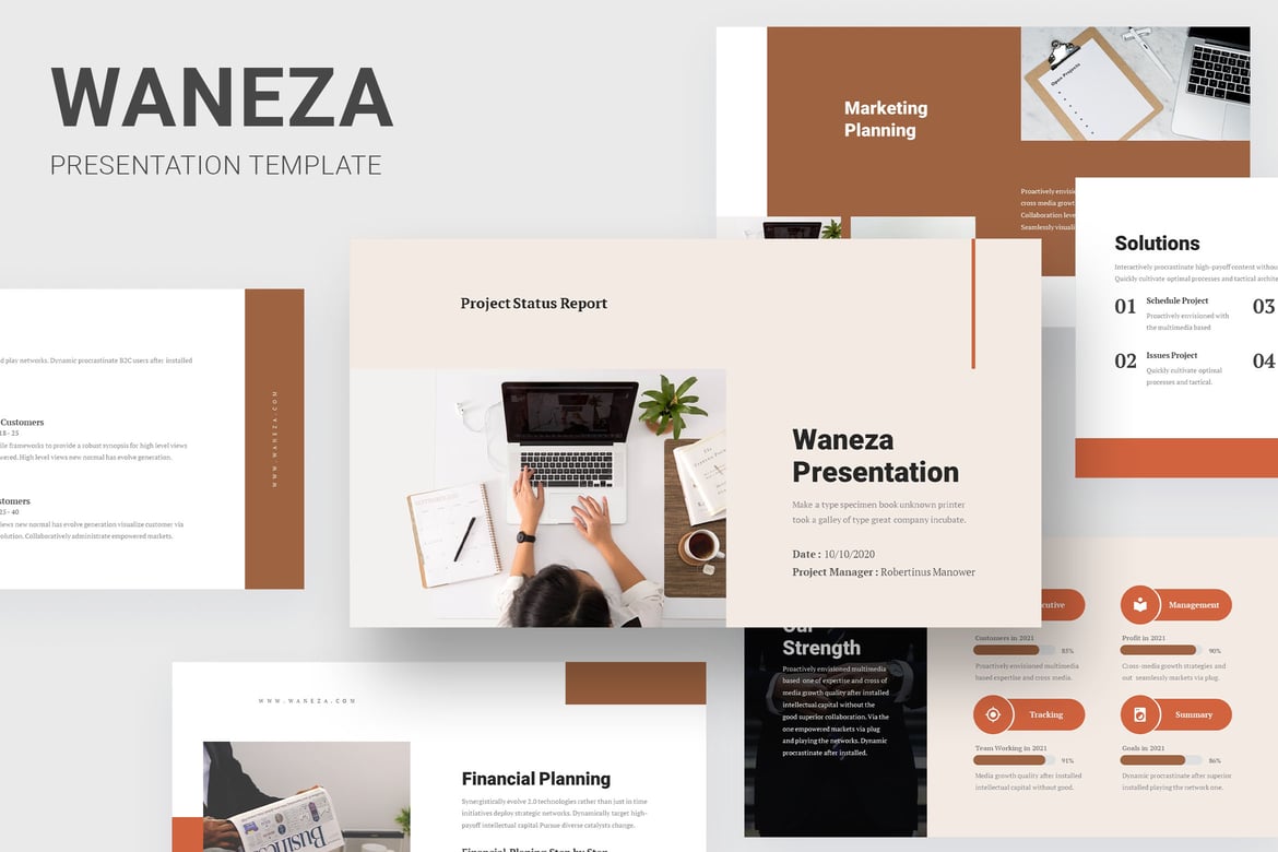 Waneza - Template Presentasi PowerPoint untuk Laporan Bisnis