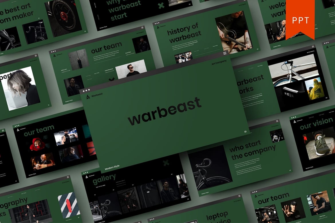 Warbeast – Template Presentasi PowerPoint Profesional