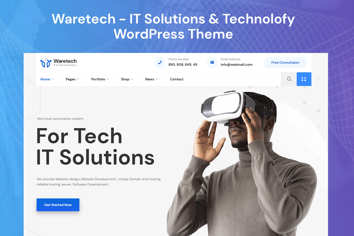 Tema WordPress Waretech - Solusi IT Modern dan Fungsional