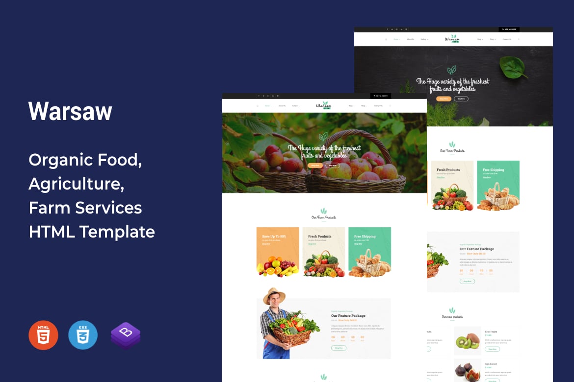 Template Website Pertanian Organik Warsaw - Solusi Ideal untuk Produk Organik Anda