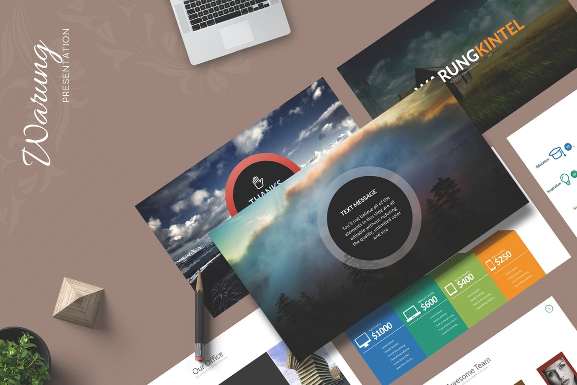 Template PowerPoint Warung yang Kreatif dan Serbaguna