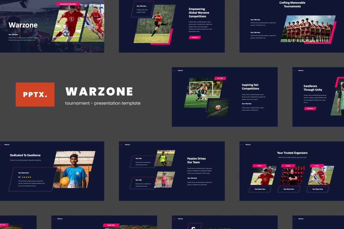 Template Presentasi Powerpoint Turnamen Warzone yang Menarik
