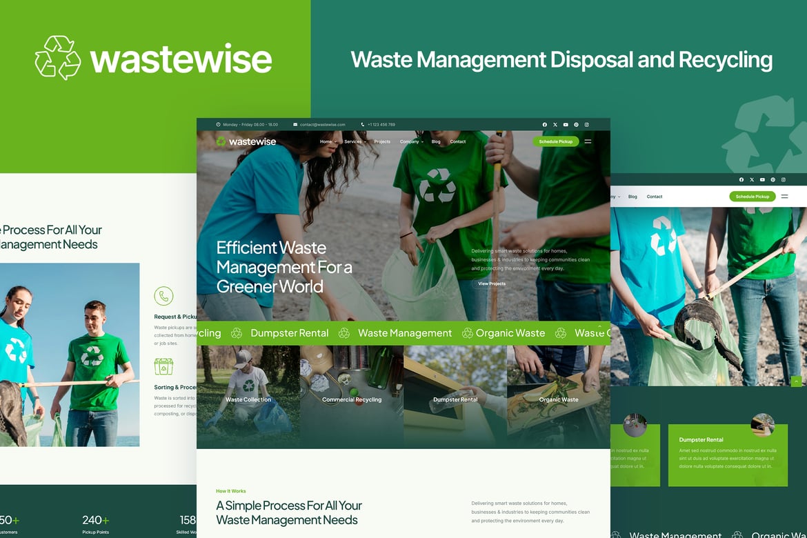 Template Website Manajemen Limbah & Daur Ulang Bootstrap 5 yang Elegan