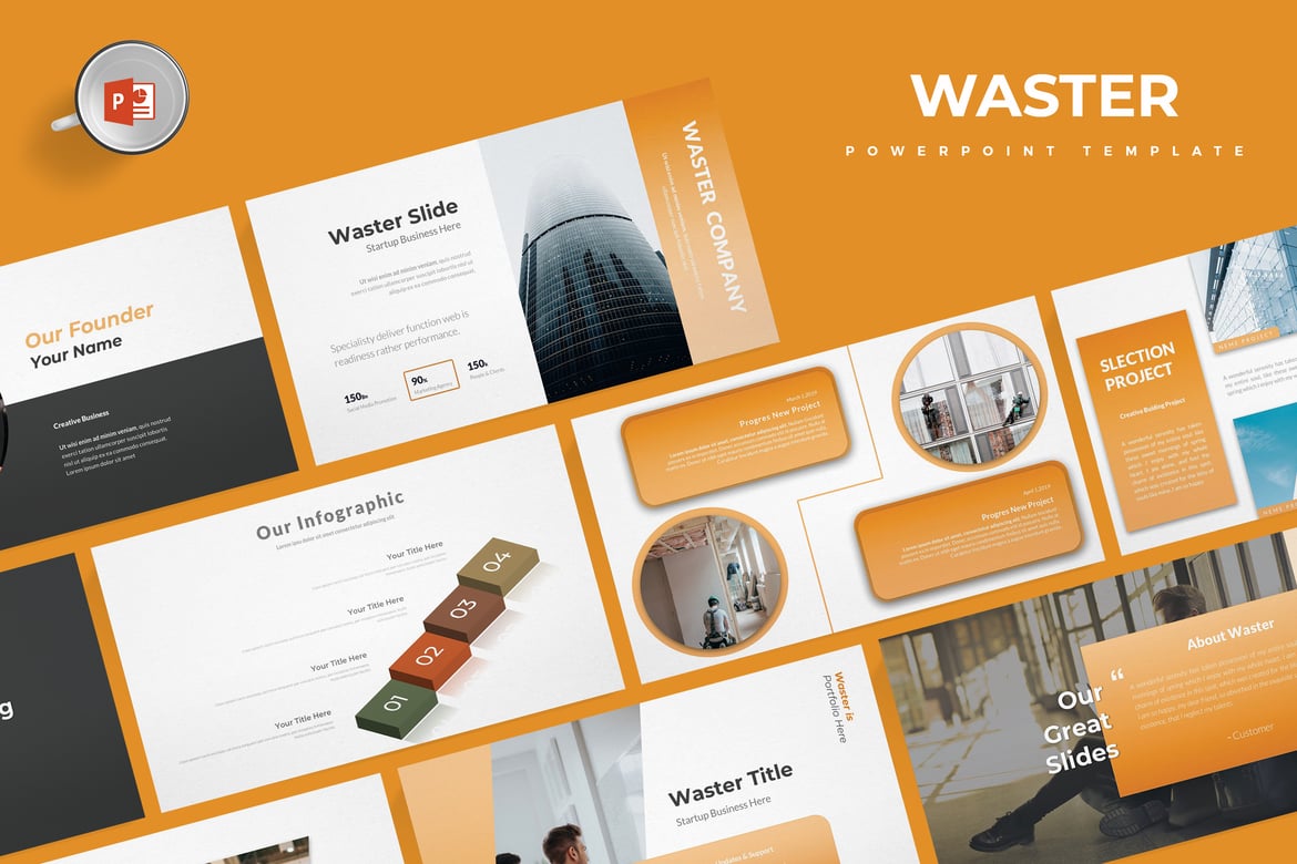 Waster - Template Powerpoint Serbaguna yang Menarik