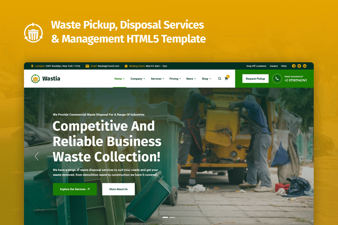 Wastia - Template Website Pengelolaan Sampah yang Menawan dan Profesional