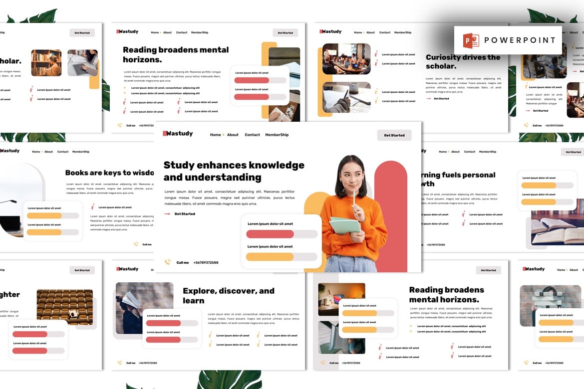 Wastudy - Template Powerpoint Studi Kasus Pembelajaran yang Modern dan Kreatif