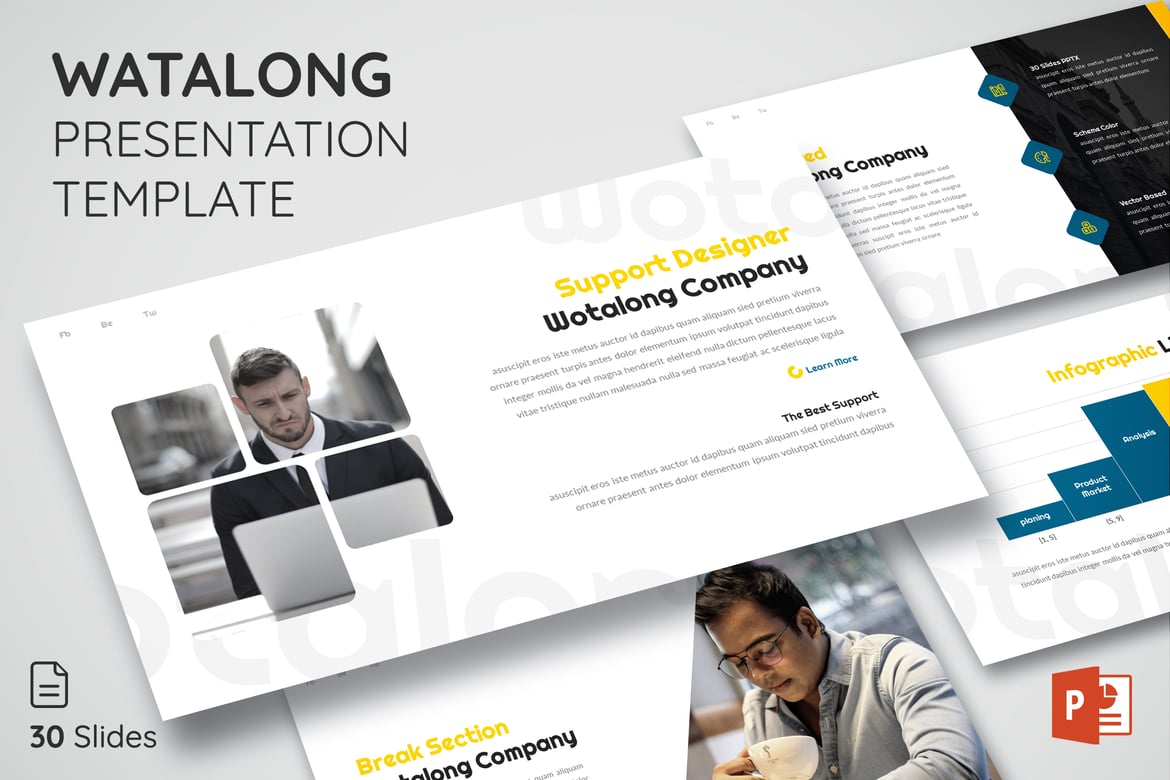 Watalong - Template Presentasi PowerPoint Modern dan Profesional