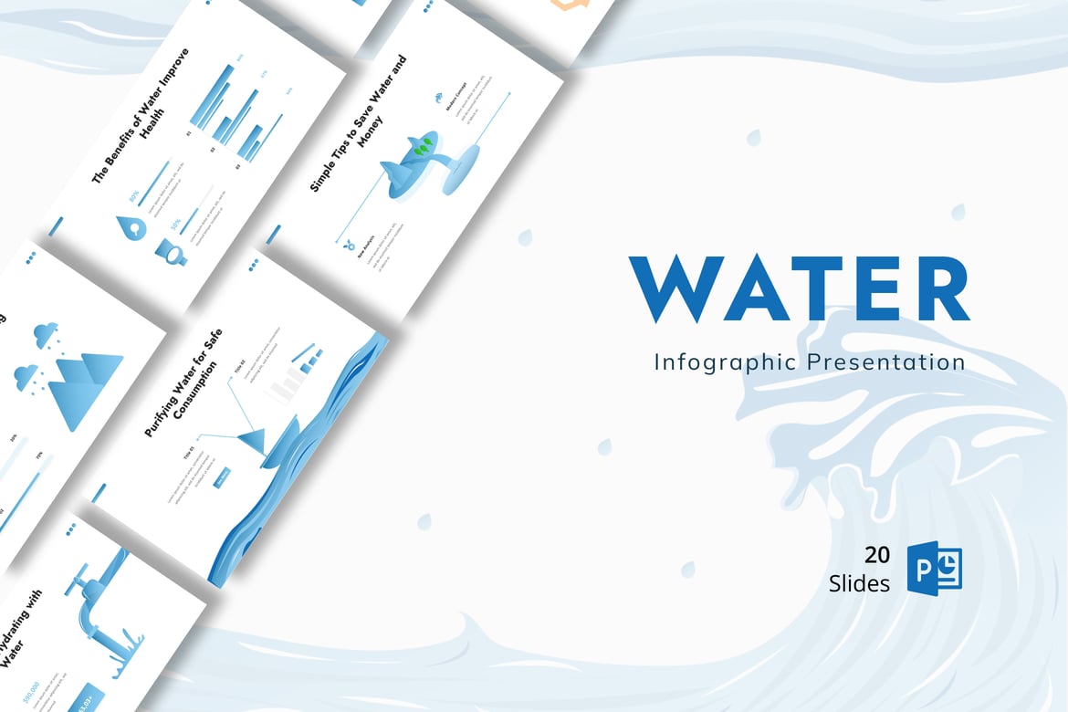 Template Presentasi Infografis Air yang Menarik dan Profesional