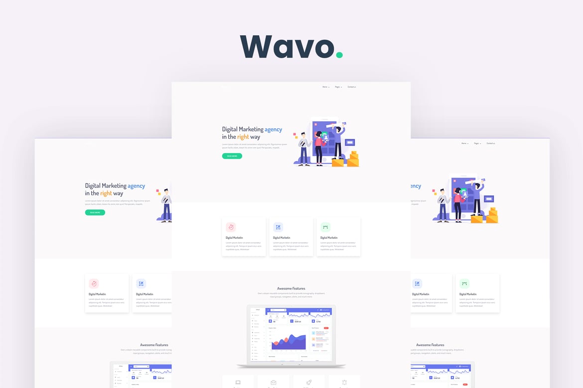 Wavo - Template Website Bootstrap Responsif untuk SaaS, Startup & WebApp