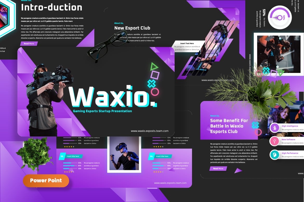 Waxio - Template Powerpoint Esports Gaming yang Keren