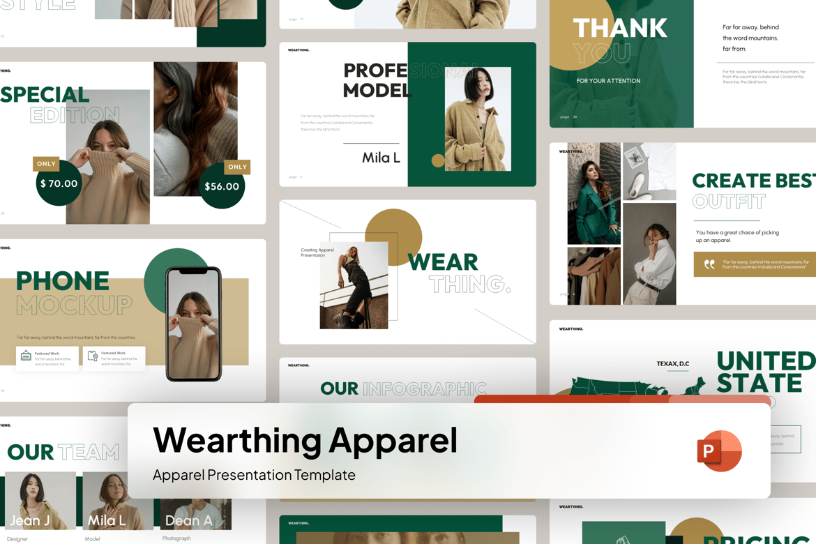 Template Presentasi Wearthing Apparel - PowerPoint yang Menarik