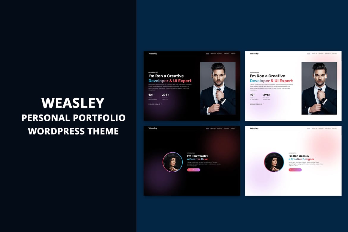 Weasley – Tema WordPress Portfolio Pribadi yang Kreatif dan Modern
