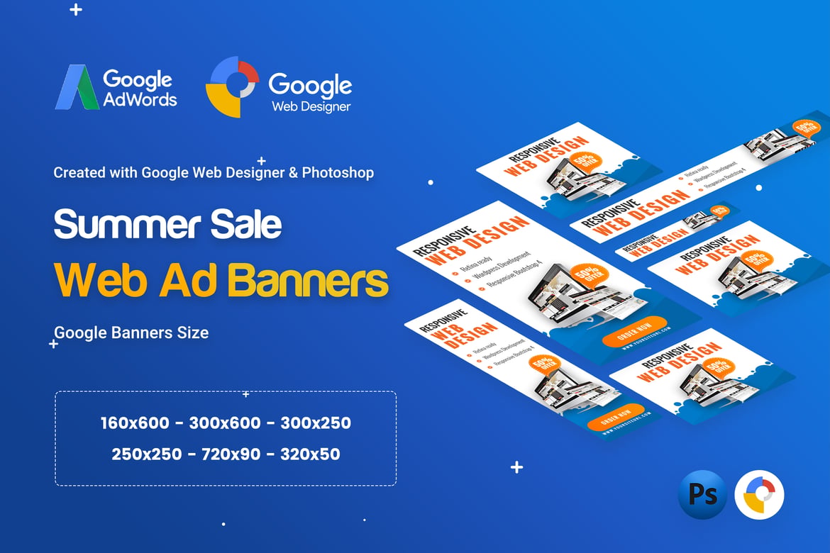 Template Website Iklan Banner Desain - GWD & PSD