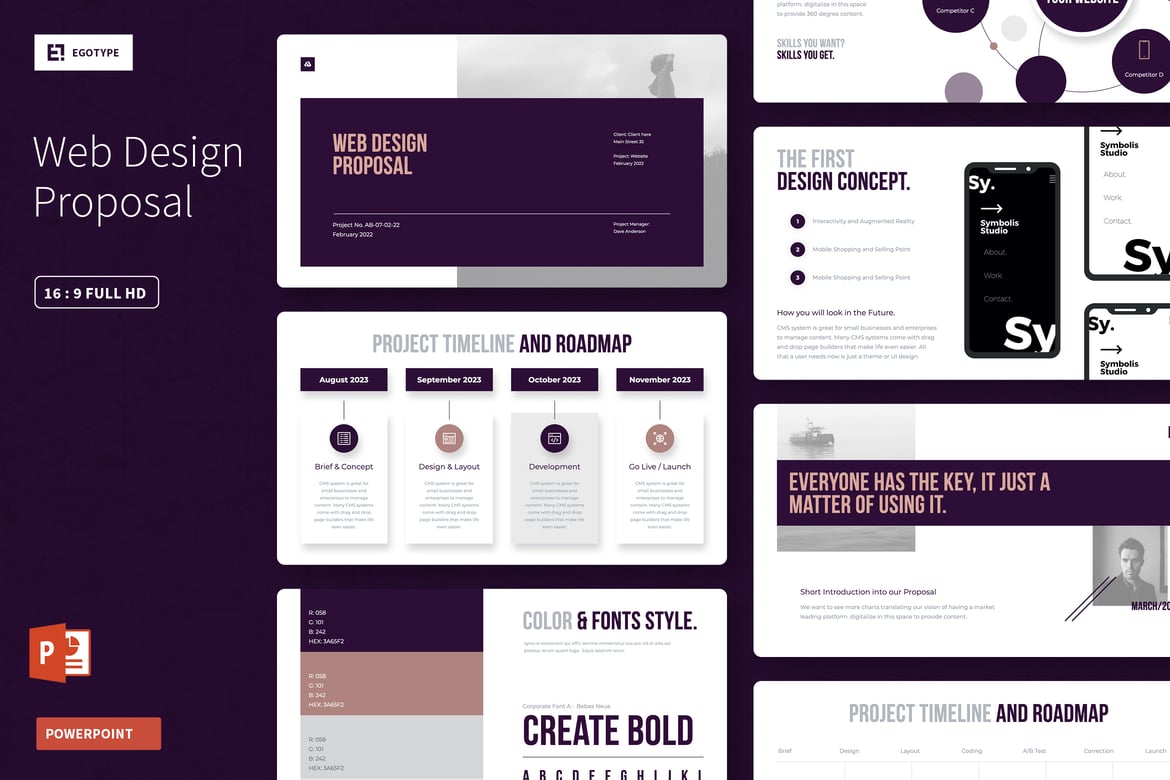 Template PowerPoint Proposal Desain Web Profesional