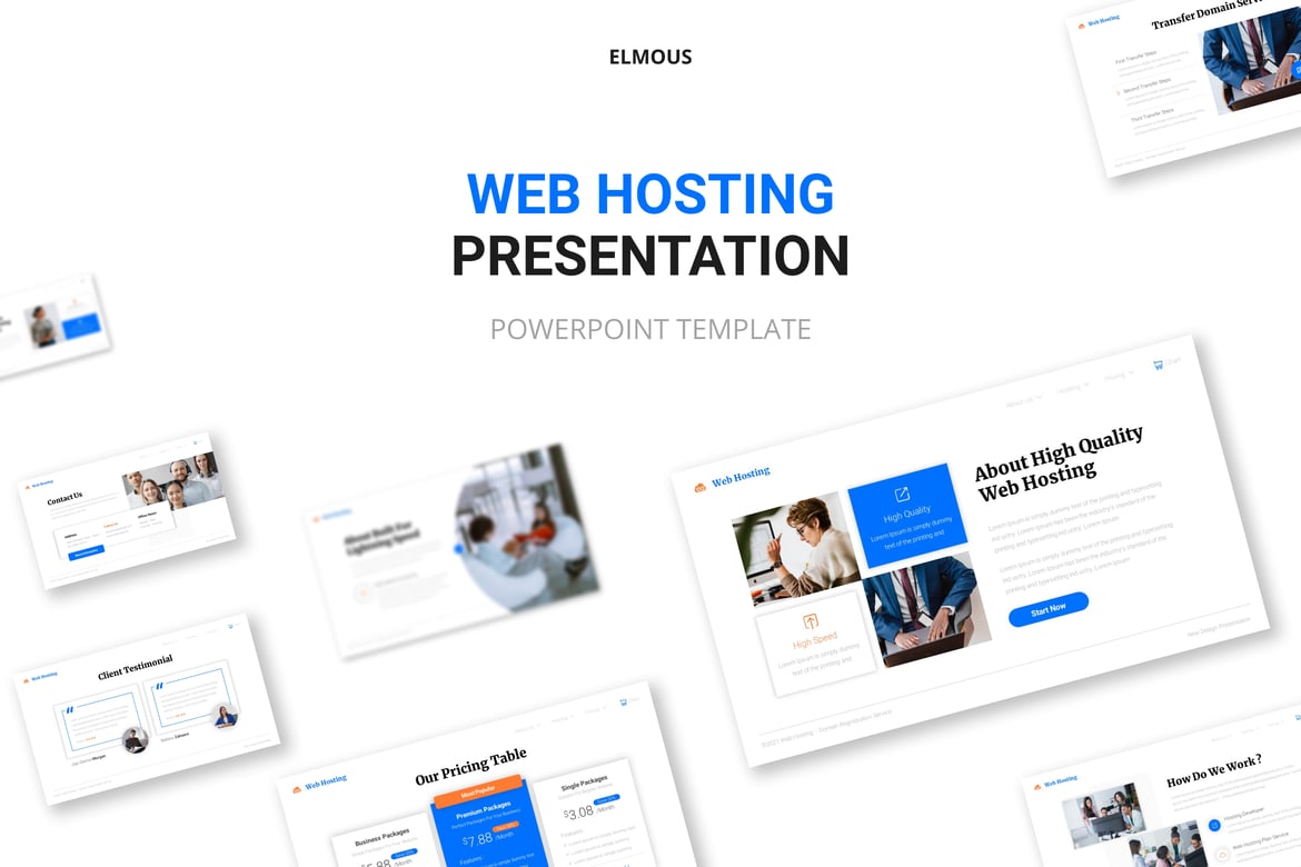 Template Presentasi PowerPoint Web Hosting yang Menarik