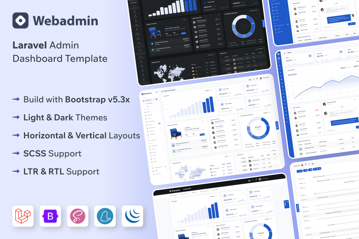 WebAdmin - Template Admin & Dashboard Laravel yang Responsif