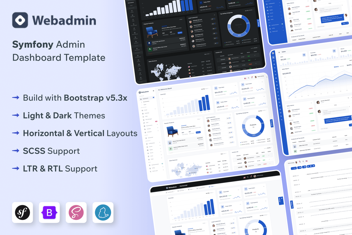 WebAdmin - Template Website Admin & Dashboard Symfony Modern