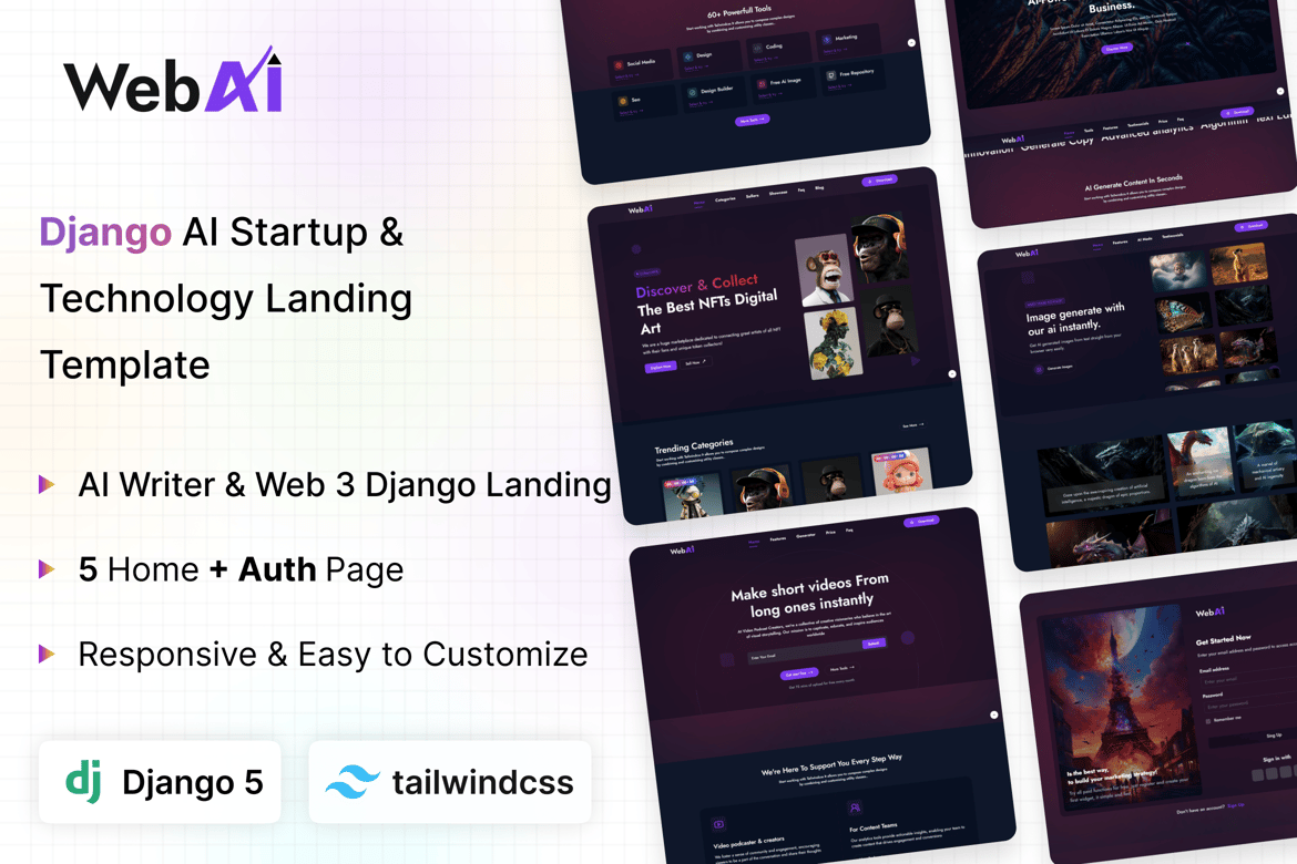 WebAI - Template Website AI Startup dan Teknologi Django Terbaik