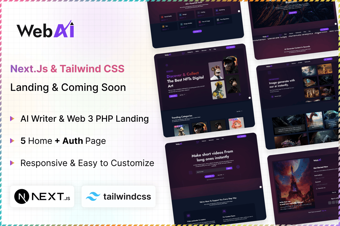 WebAI - Template Website AI Startup dan Teknologi NextJs yang Inovatif
