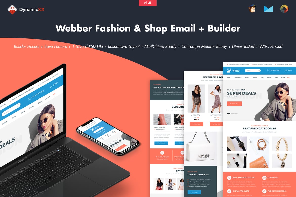 Webber - Template Website Fashion, Toko & Email Builder yang Mudah Digunakan