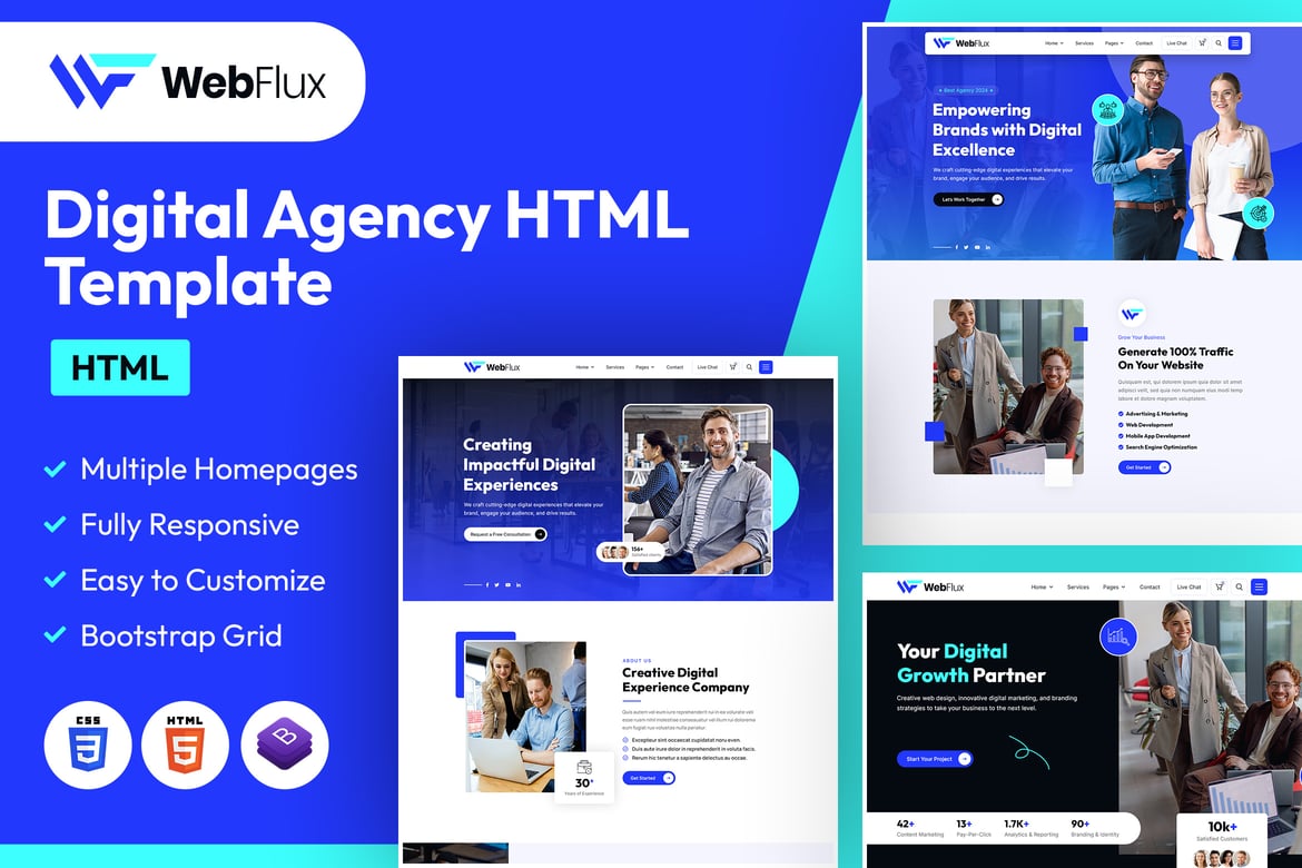 WebFlux | Template Website Digital untuk Agen Kreatif