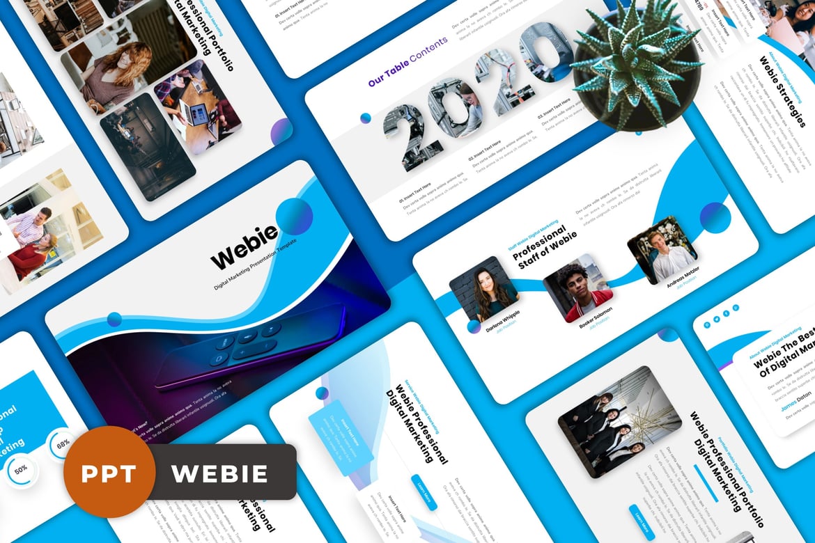 Webie - Template PowerPoint Pemasaran Digital yang Menarik