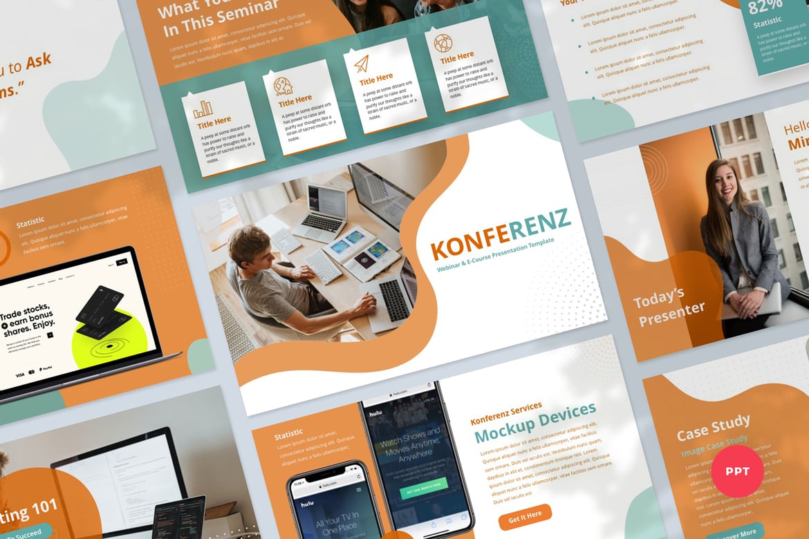 Template Presentasi PowerPoint untuk Webinar & Ecourse yang Modern