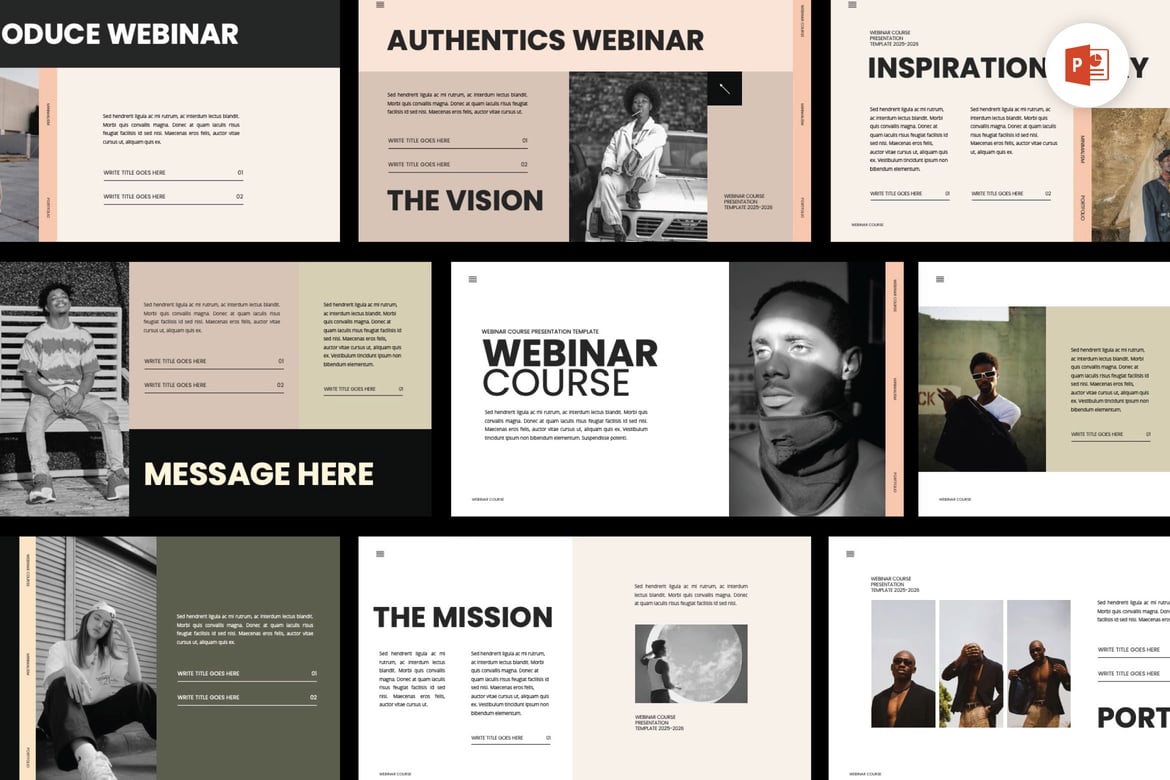 Template Presentasi PowerPoint Webinar yang Modern dan Kreatif