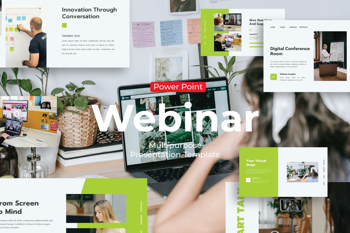 Template PowerPoint Ringkasan Webinar yang Menarik