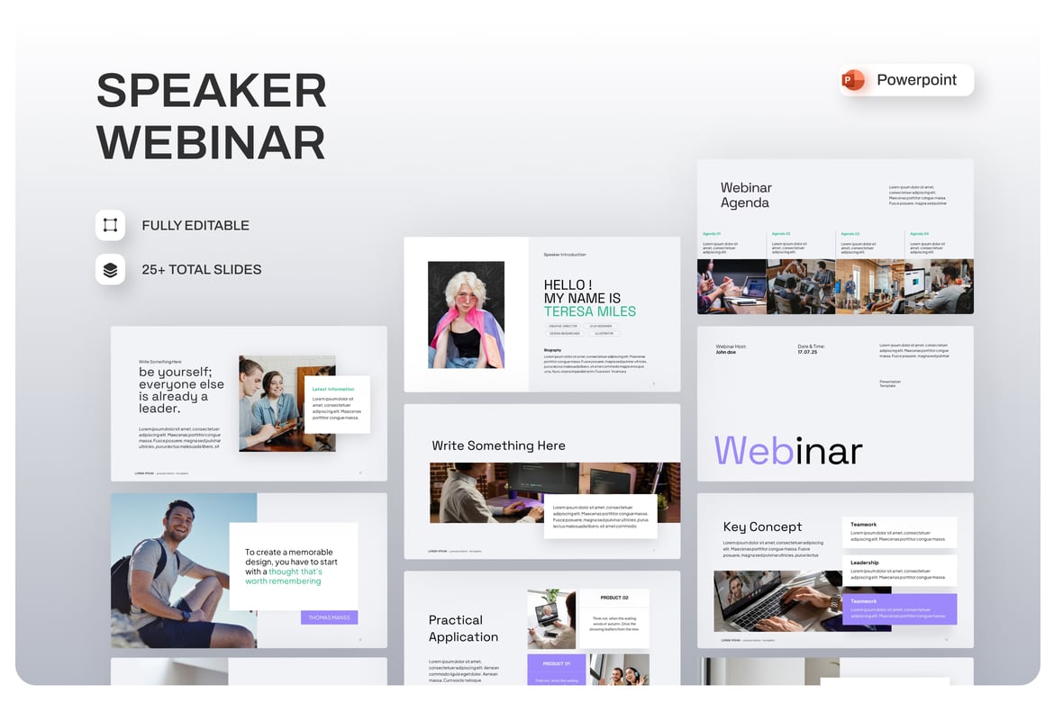 Template Presentasi PowerPoint untuk Webinar yang Modern dan Menarik