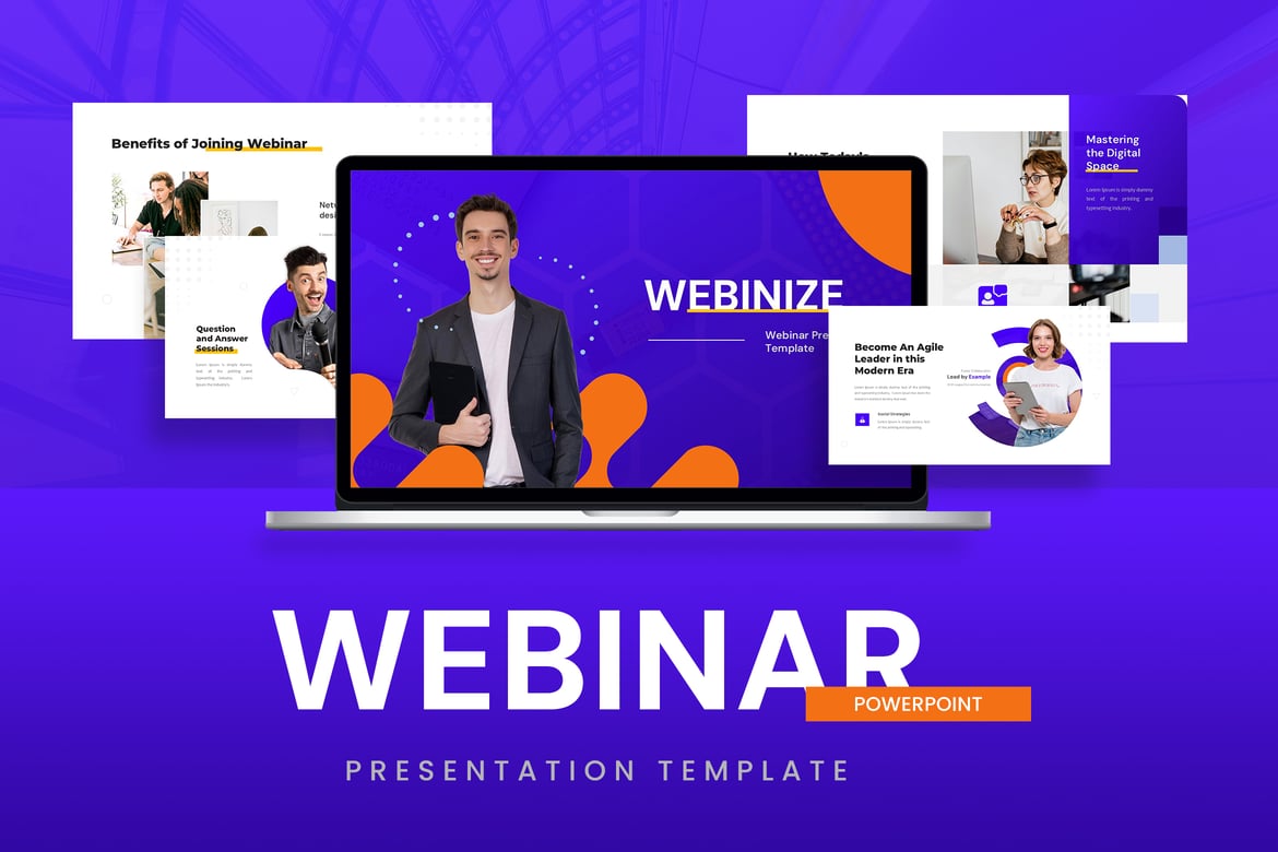Template PowerPoint Presentasi Webinar yang Profesional dan Menarik