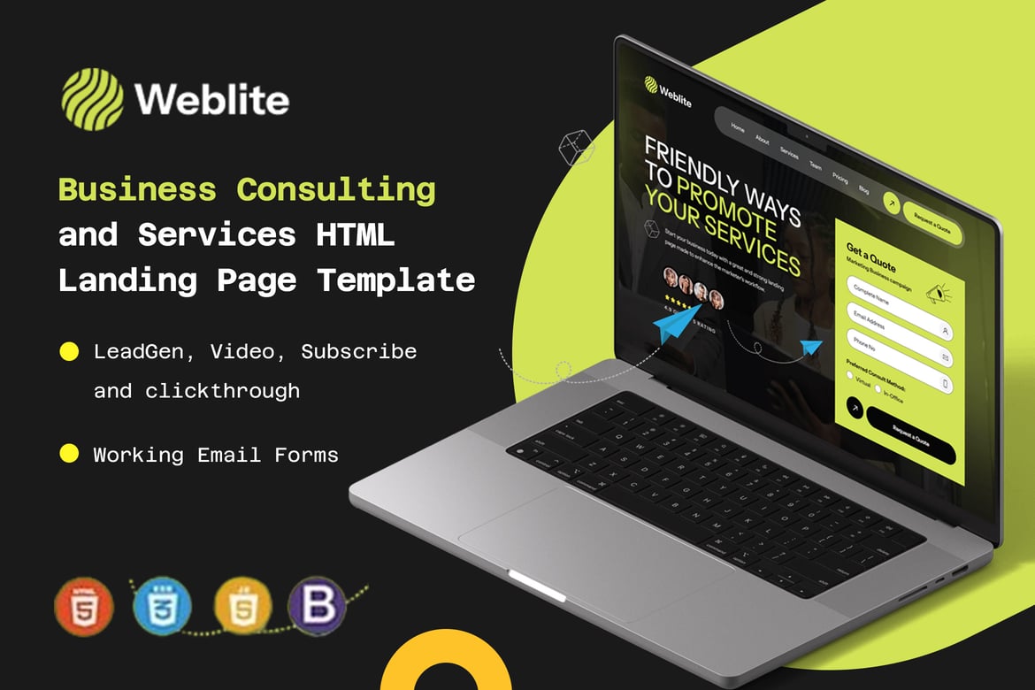 Weblite - Template Website Laman Bisnis Kreatif dan Konsultasi