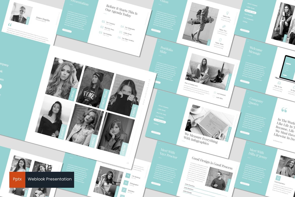 Weblook - Template Presentasi Powerpoint Kreatif dan Minimalis