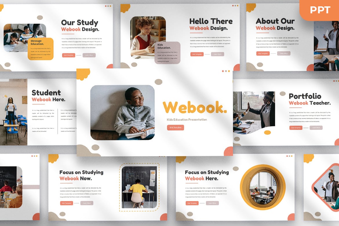 Template Presentasi PowerPoint Webook untuk Anak-anak yang Menarik