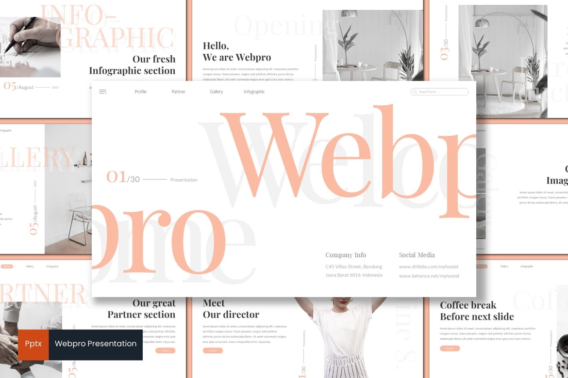 Webpro - Template Presentasi PowerPoint Kreatif dan Minimalis