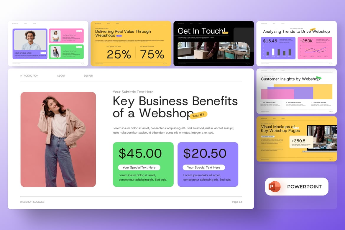 Template Presentasi PowerPoint Sukses Webshop yang Menarik