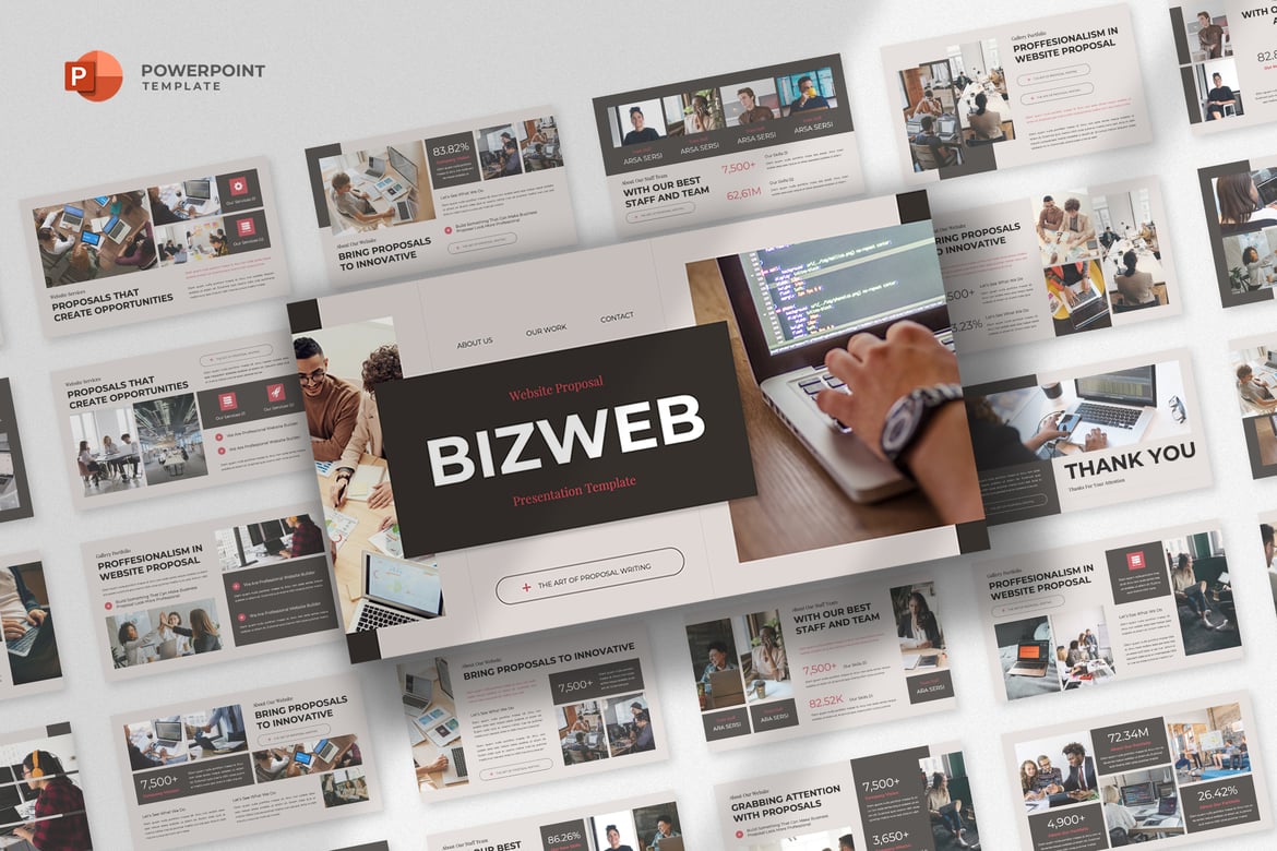Template Presentasi Powerpoint Proposal Website yang Menarik