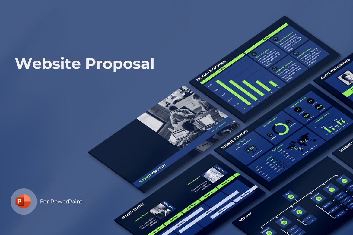 Template Presentasi PowerPoint Proposal Website yang Menarik