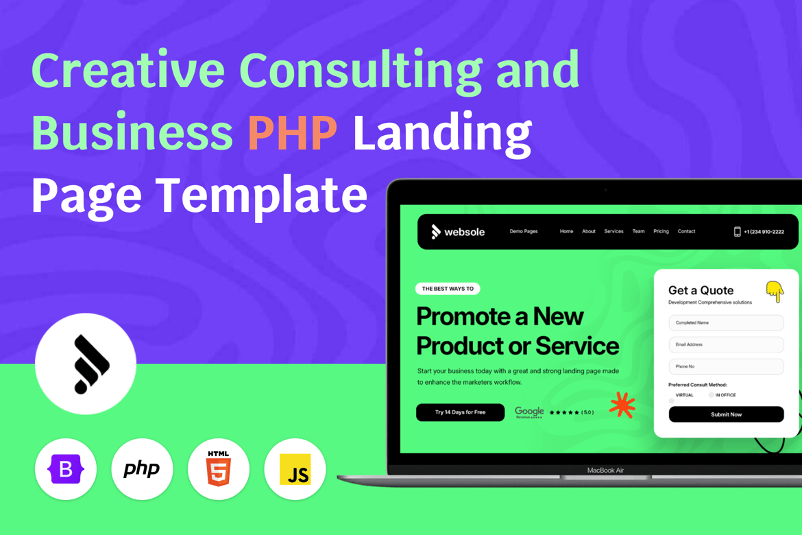Websole - Template Website Landing Page Kreatif untuk Bisnis