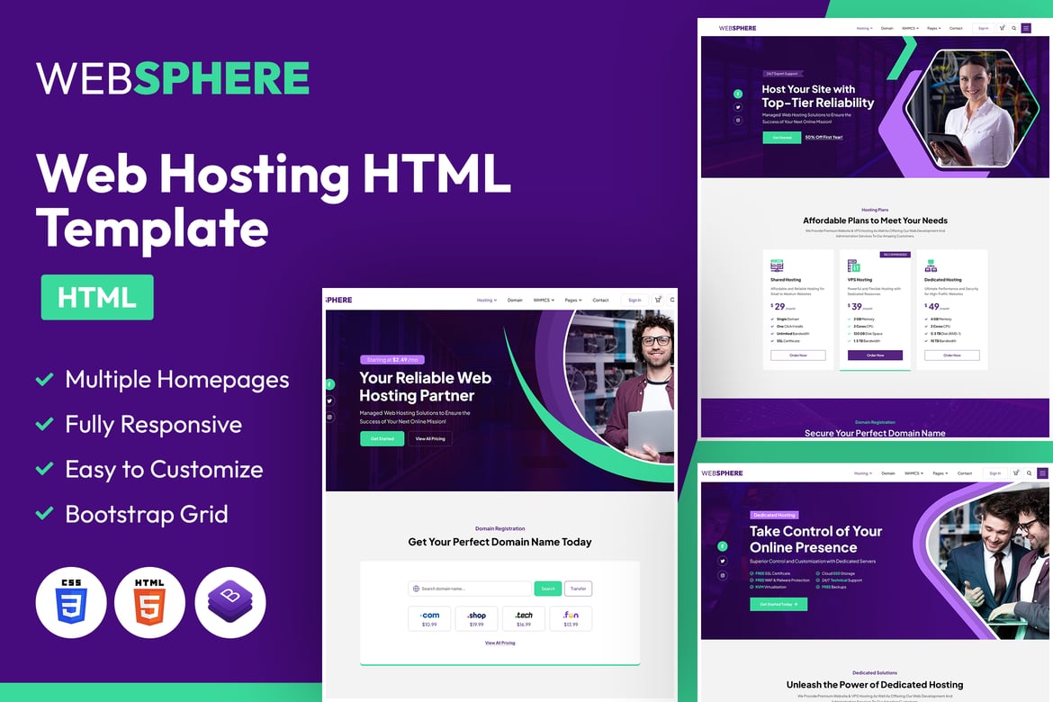 WebSphere | Template Website Hosting yang Modern dan Responsif