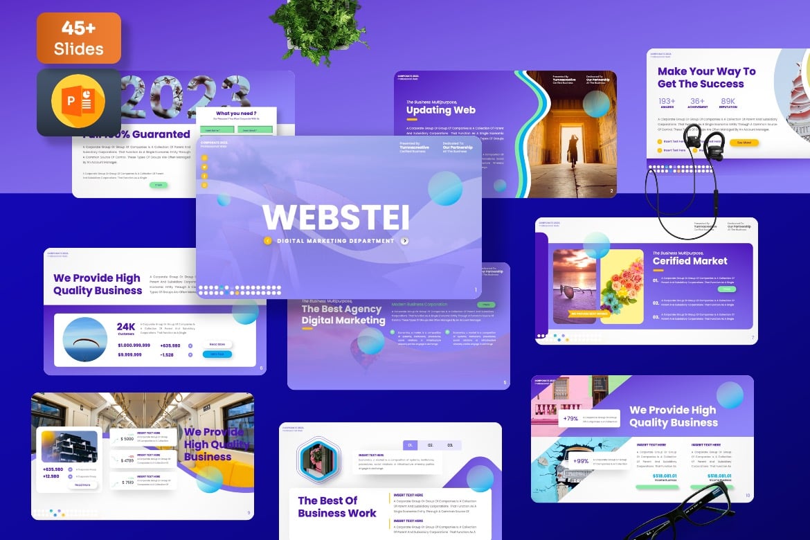 Webstei - Template Powerpoint Digital Marketing Menarik