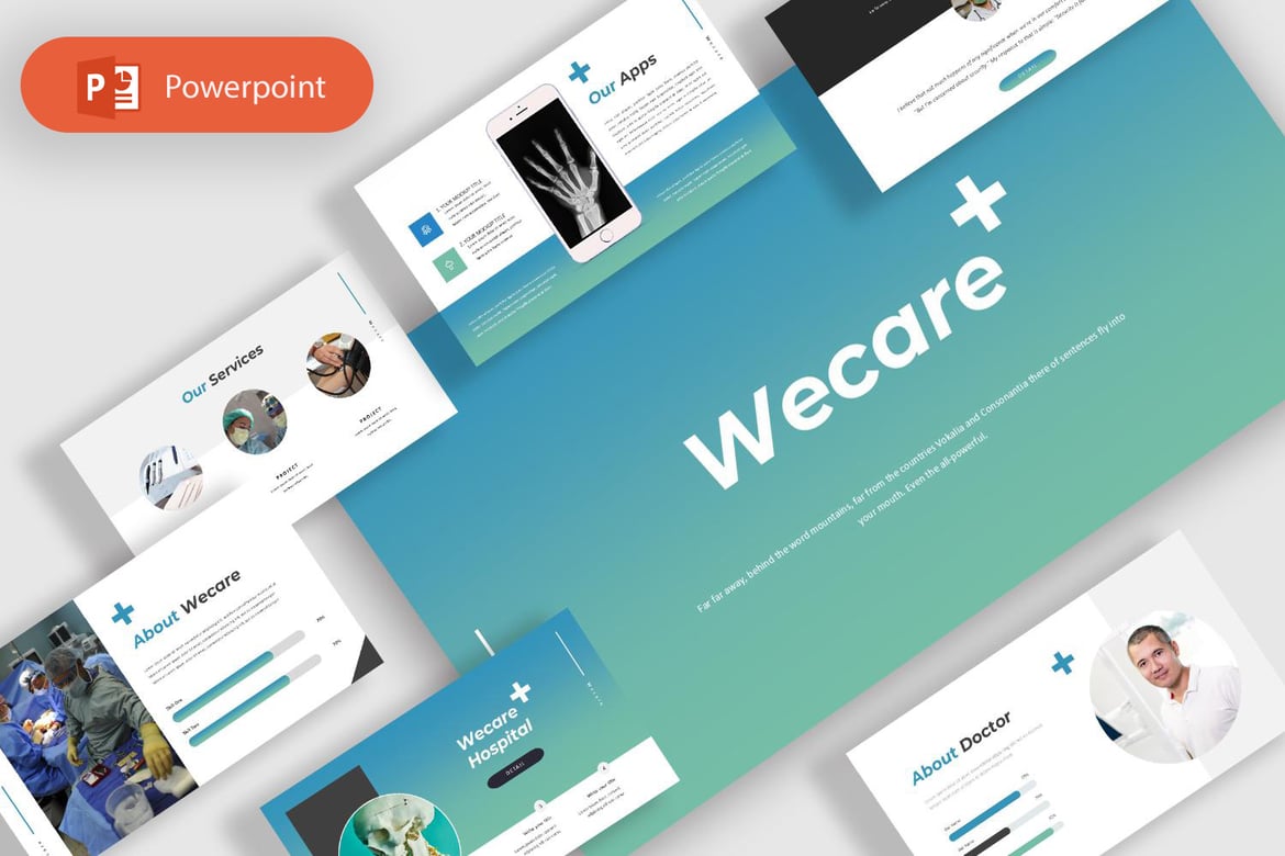 Template Presentasi Medis Wecare yang Modern dan Kreatif