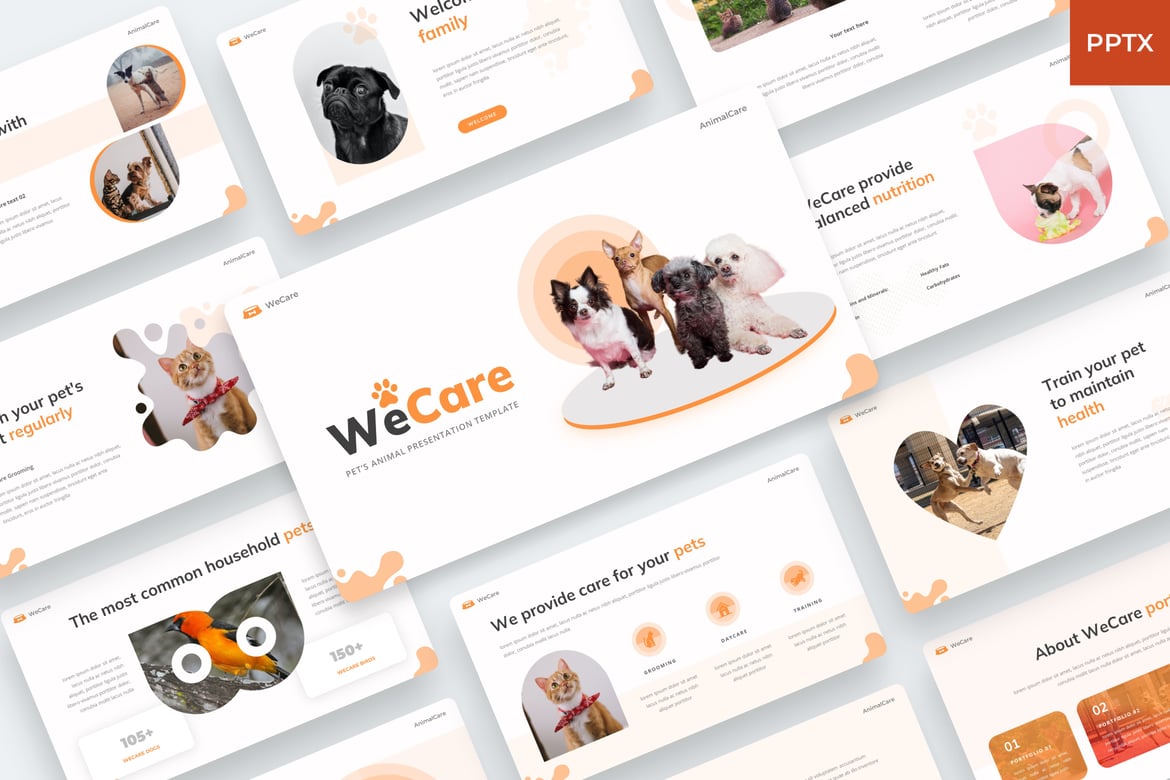 WeCare - Template Presentasi PowerPoint untuk Pencinta Hewan