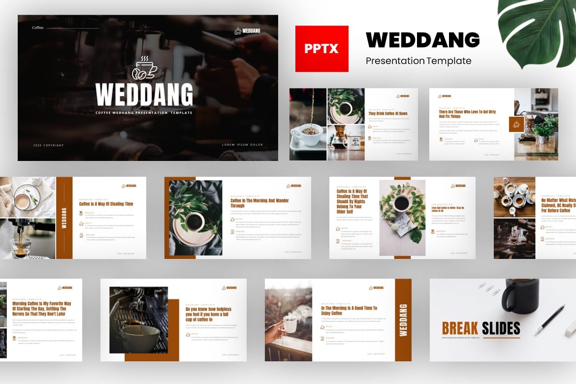 Weddang - Template Presentasi PowerPoint Kafe yang Modern dan Kreatif