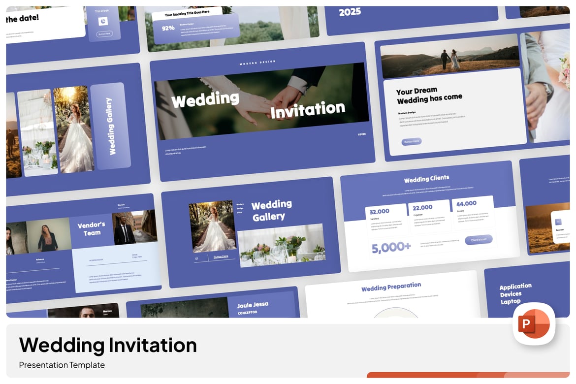 Template PowerPoint Upacara Pernikahan yang Menawan